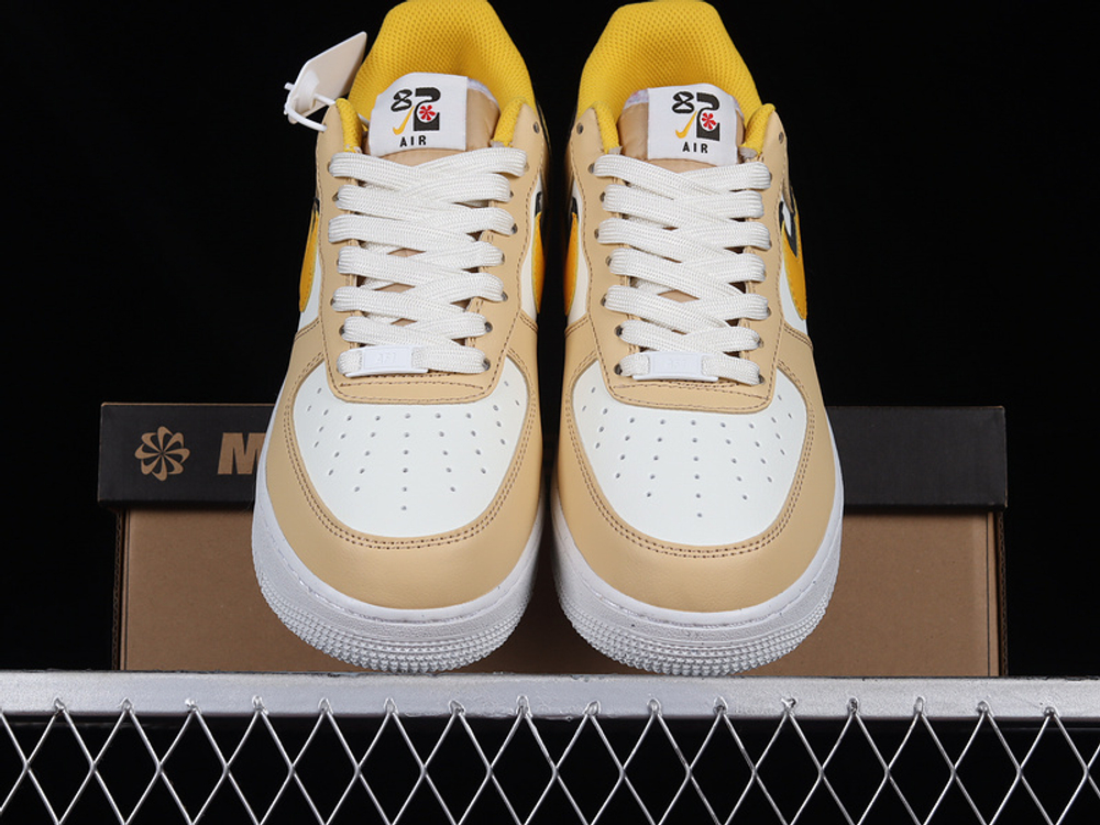 Nike air force 1 white with yellow swoosh sales