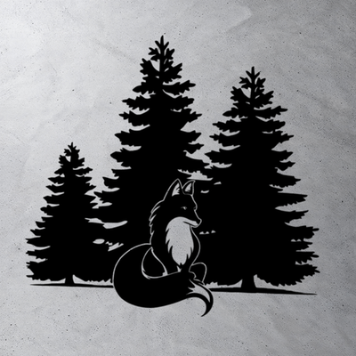 Виниловая наклейка на авто "Лиса и лес"