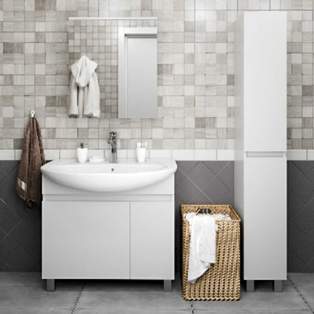 Тумба СОЛО 105(Элеганс) белая