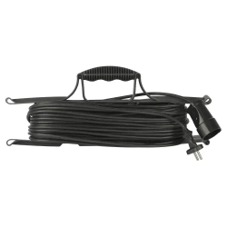 Удлинитель силовой на рамке Intro UF1300 30м без заземления 1 розетка ПВС 2x0.75мм, строительный садовый для газонокосилки и триммера