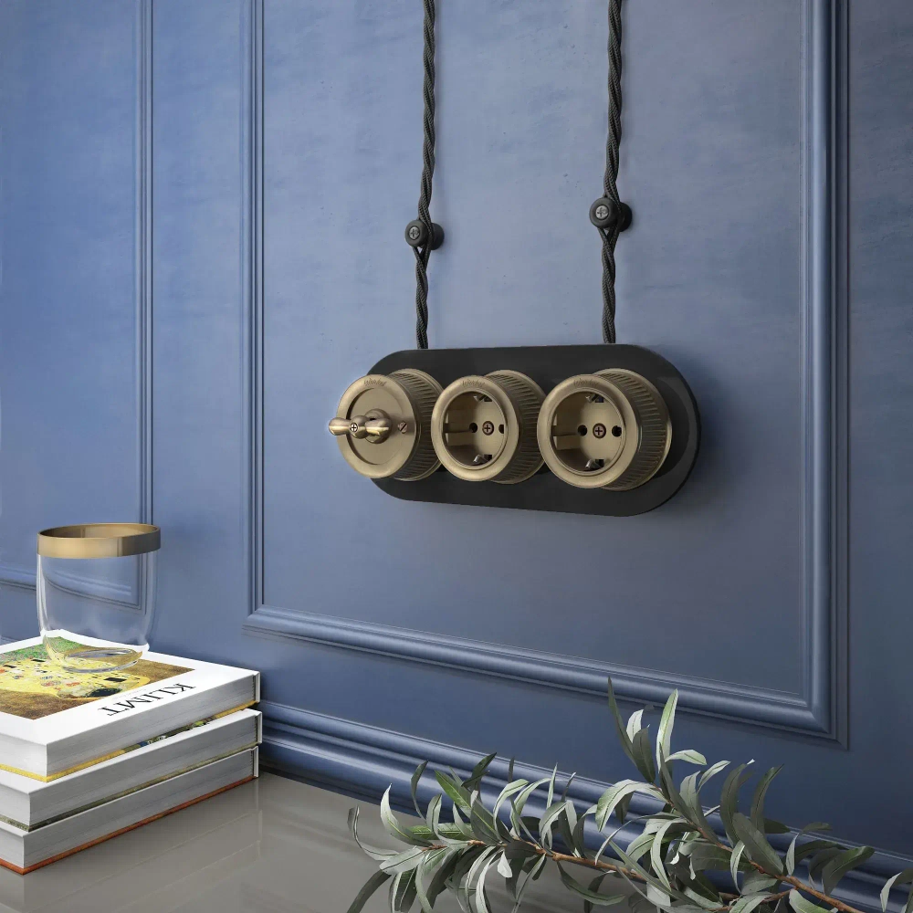 Выключатель на 4 положения двухклавишный (бронзовый) Vintage W5720012