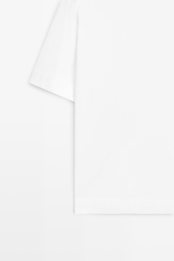 Massimo Dutti Футболка с коротким рукавом и карманом, экрю
