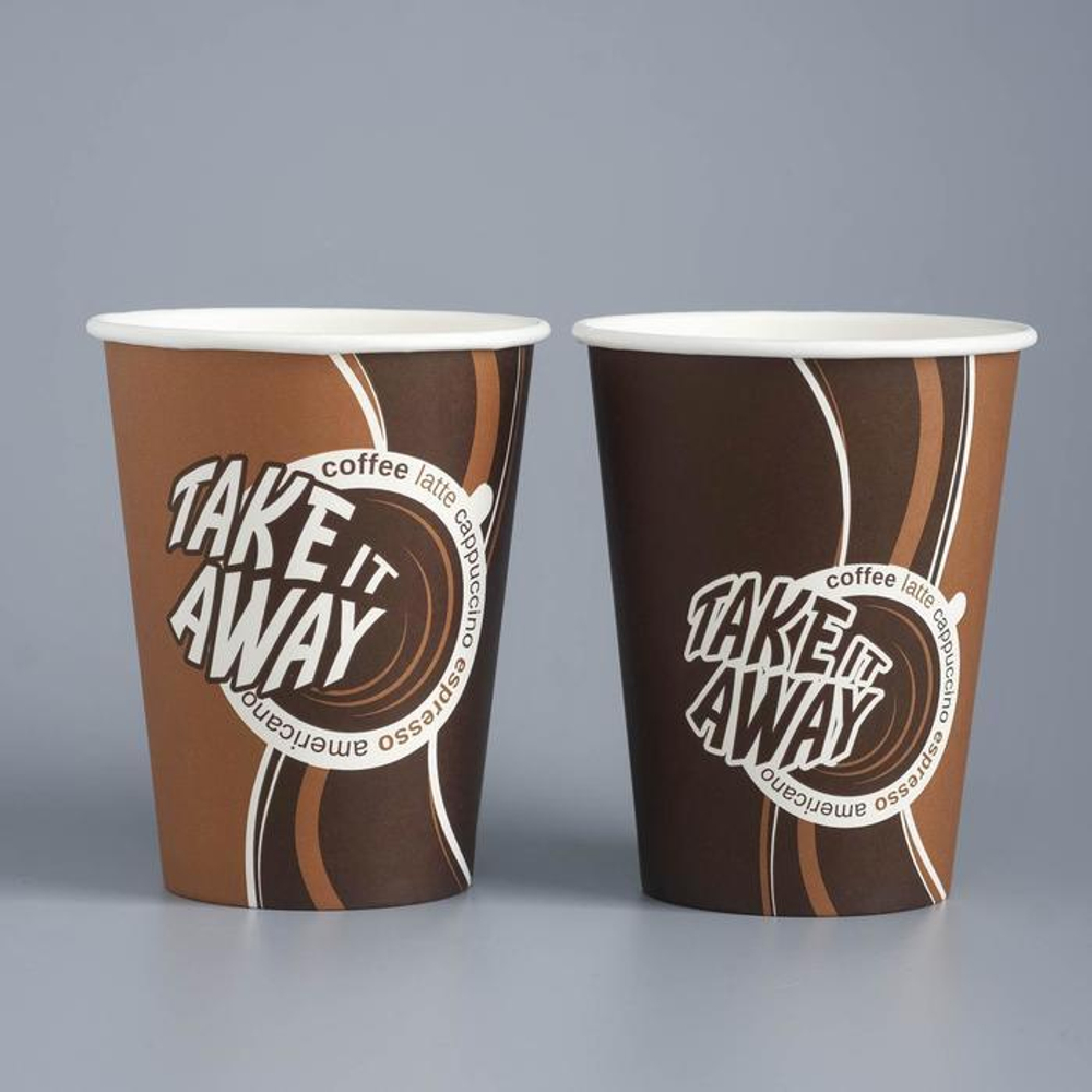Стакан ГН 250 мл (d-80 мм) бумажный "Take away" (50/1000 шт.) ЛигаПак