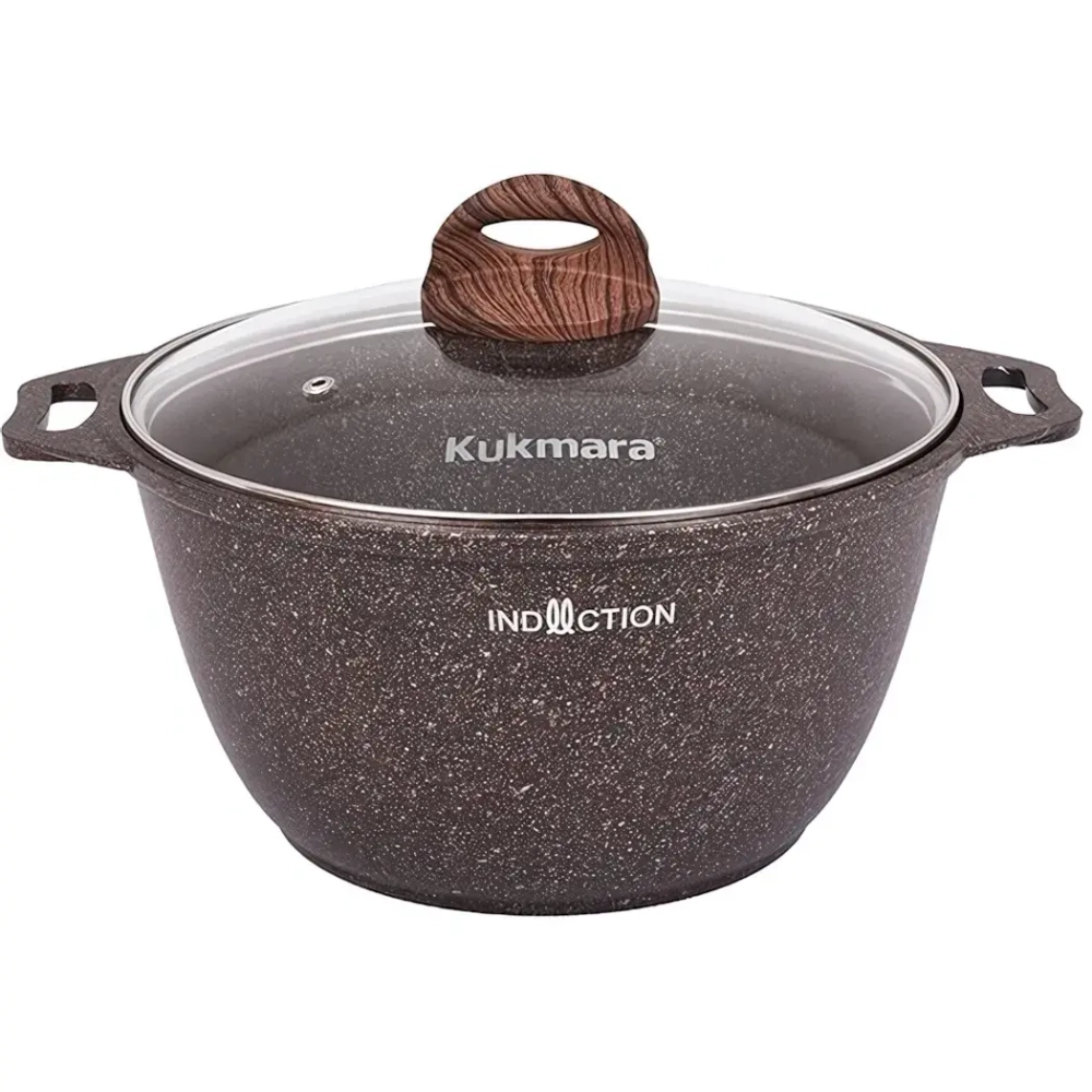 Кастрюля 3л «Granit Ultra Induction» (red) со стеклянной крышкой кгаи32а