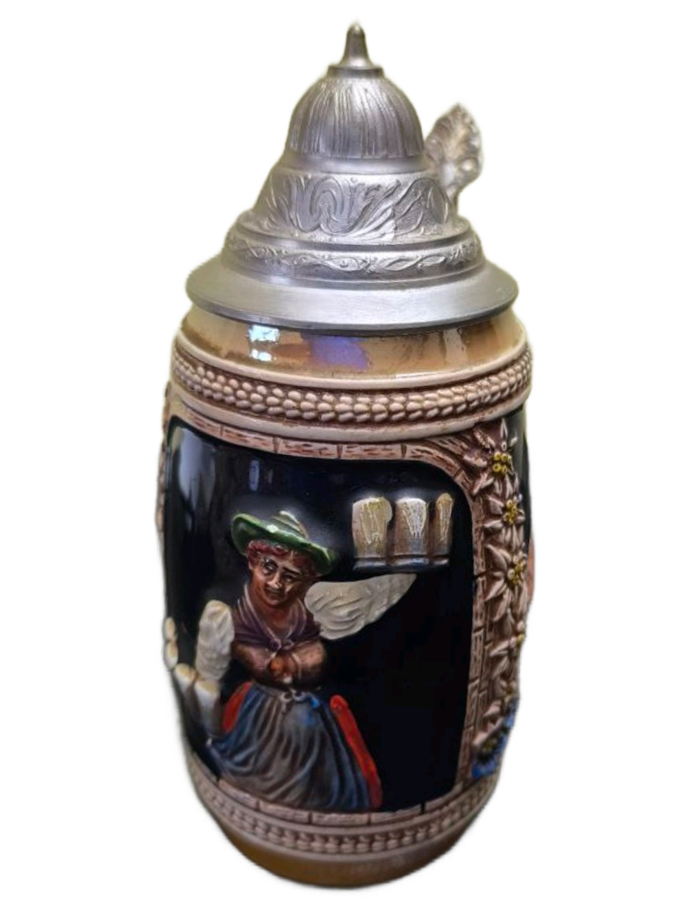 Кружка пивная (керамика с оловянной крышкой) Gerz