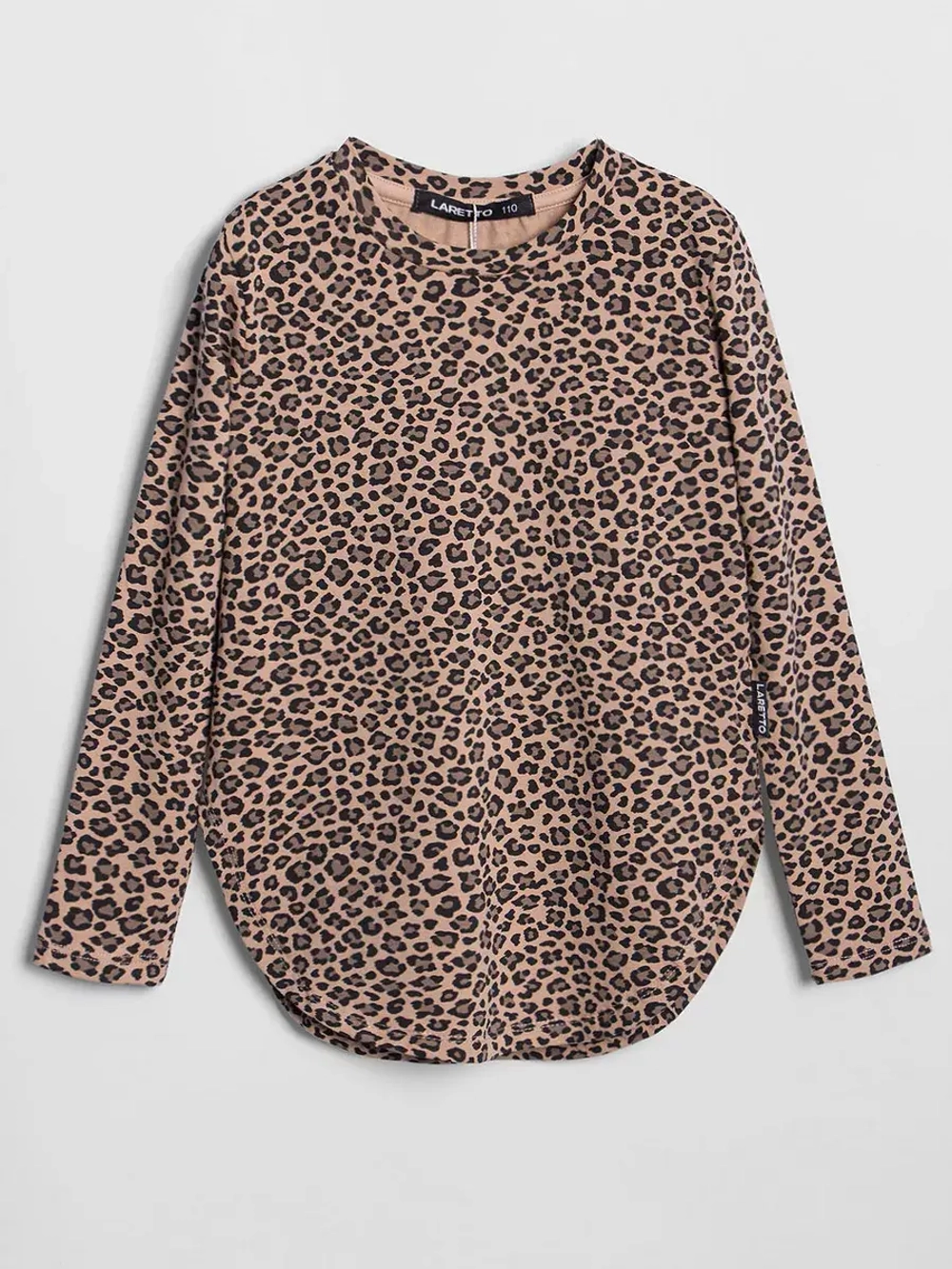 Лонгслив для девочки леопардовый удлиненный