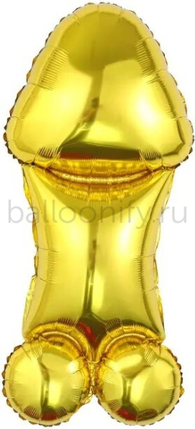 Шар (39''/99 см) Фигура, Мистер Пи-Пи, Дизайн НЮ, Золото, 1 шт.