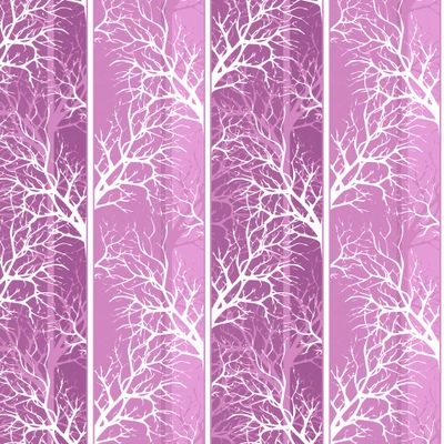 белые ветки деревьев на полосатом розовом фоне