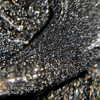 NAIL MODA FLASHING GEL - BLACK, моделирующий, цветной, 15 г