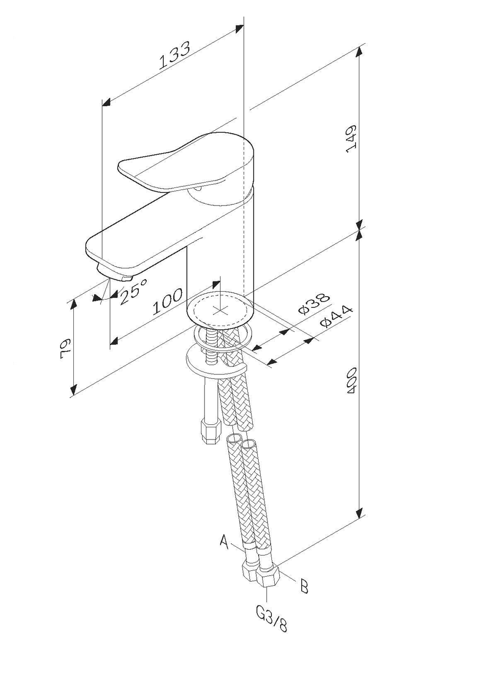 Смеситель для раковины AM.PM X-Joy F85A02122 Черный