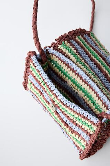 ZARA СУМКА ИЗ РАФИИ, КОРИЧНЕВЫЙ