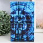 Сейф-книга дерево кожзам "Биткоин" 21х13х5 см.