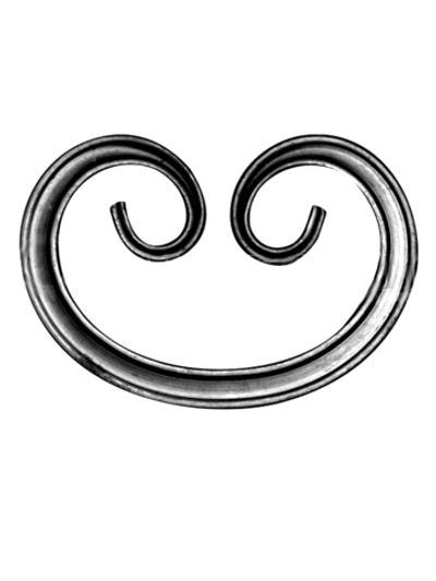 Кованый элемент вензель С (149х102) мм, р-р материала Т15*15, вес 0,21