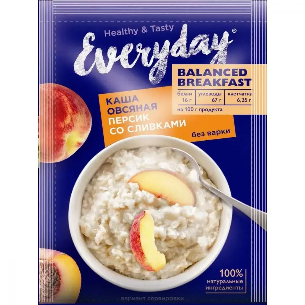 Каша овсяная персик со сливками Everyday Balanced Breakfast 40 гр.