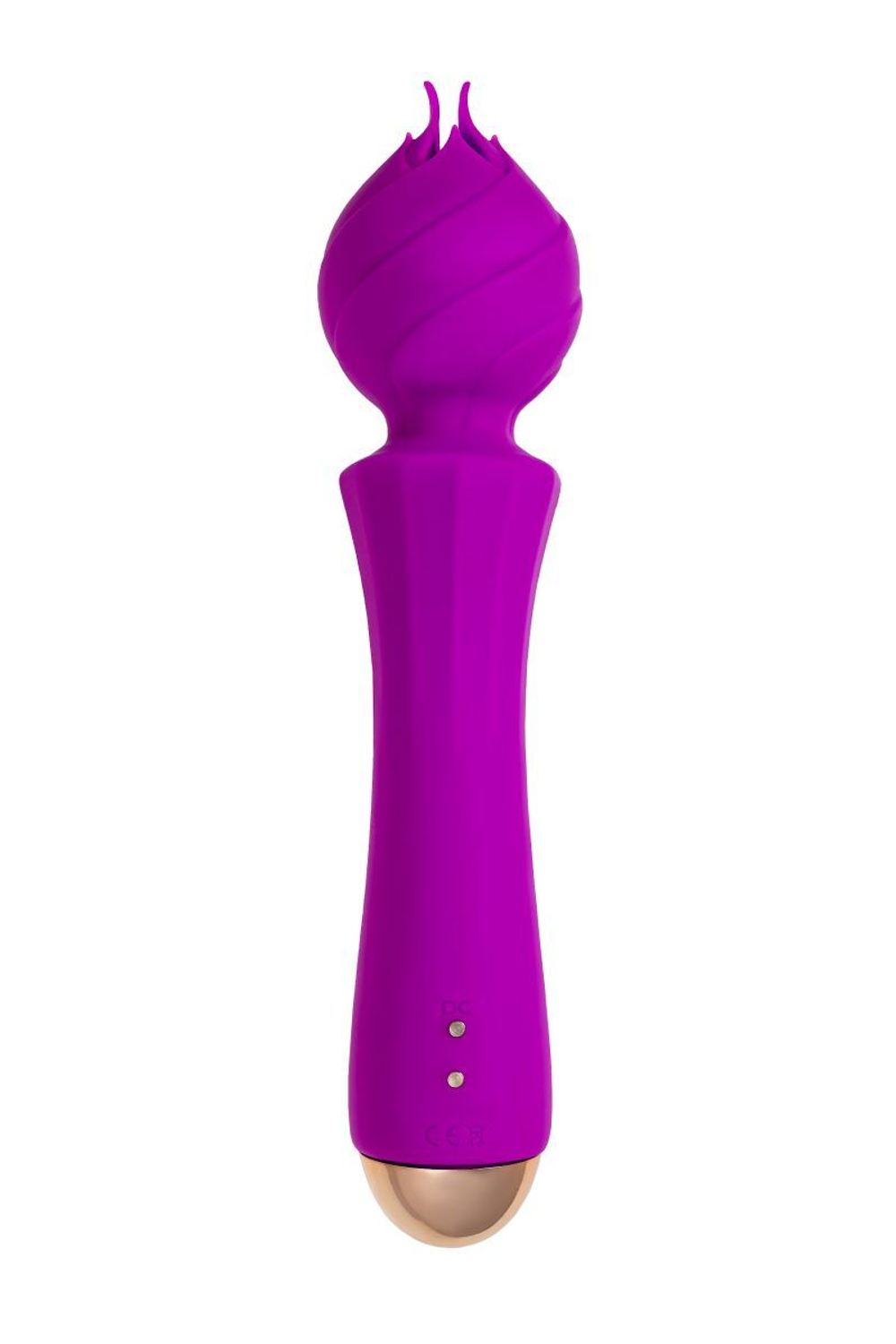 Лиловый вибратор Hyacinth с лепестками - 21,5 см.