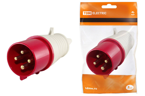 Вилка кабельная TDM 024 3Р+РЕ 32А 380В IP44 SQ0601-0005