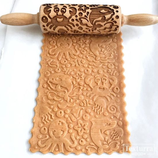 Малая скалка с узором Морские жители