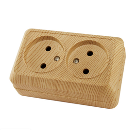 Розетка о/у Ладога SQ1801-0051, 2 гнезда, б/з, светлое дерево 168661