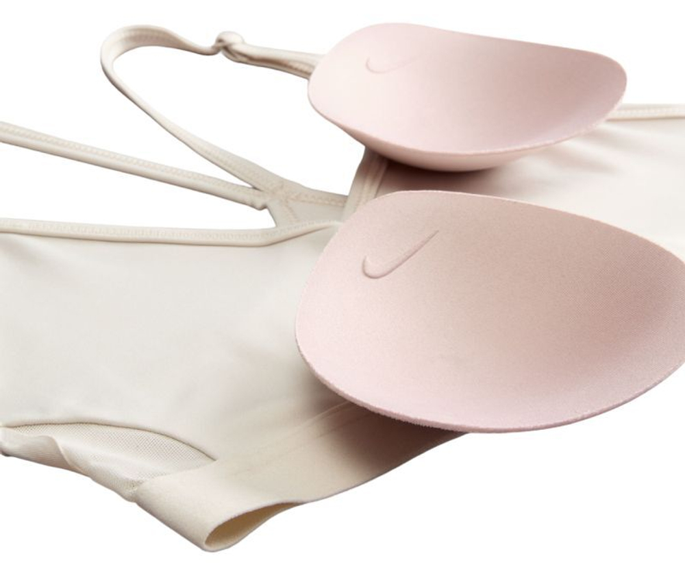 ТОП теннисный Nike Indy Bra V-Neck - light orewood brown/light orewood brown/white