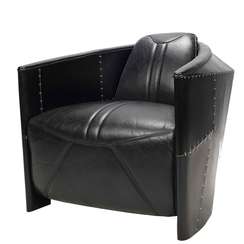 Кресло RS114, черная кожа