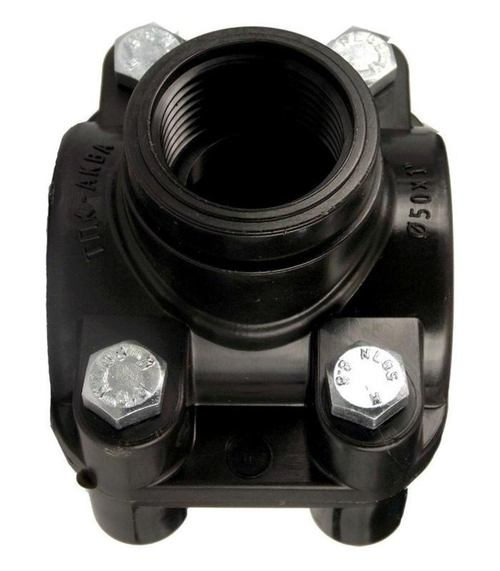 Седелка (ПНД) ПЭ Дн 50х1 в.р с внутренней резьбой напорная компрессионная