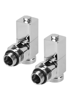Набор дизайн-вентилей CUBE, угловой (хром) 1/2"