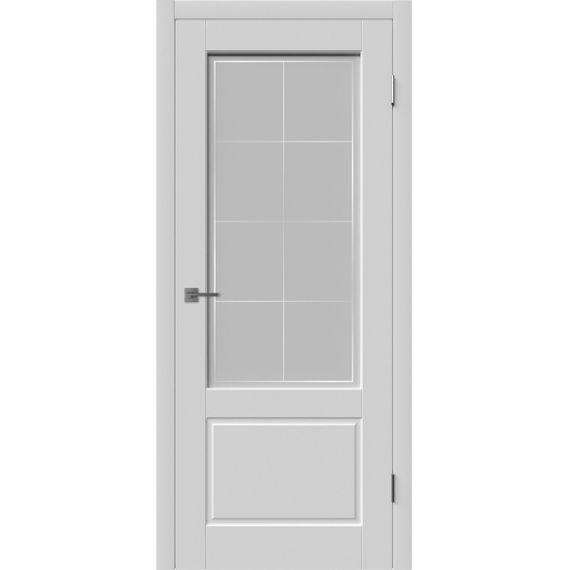 Межкомнатная дверь эмаль VFD Sheffield Cotton светло-серая эмаль остеклённая