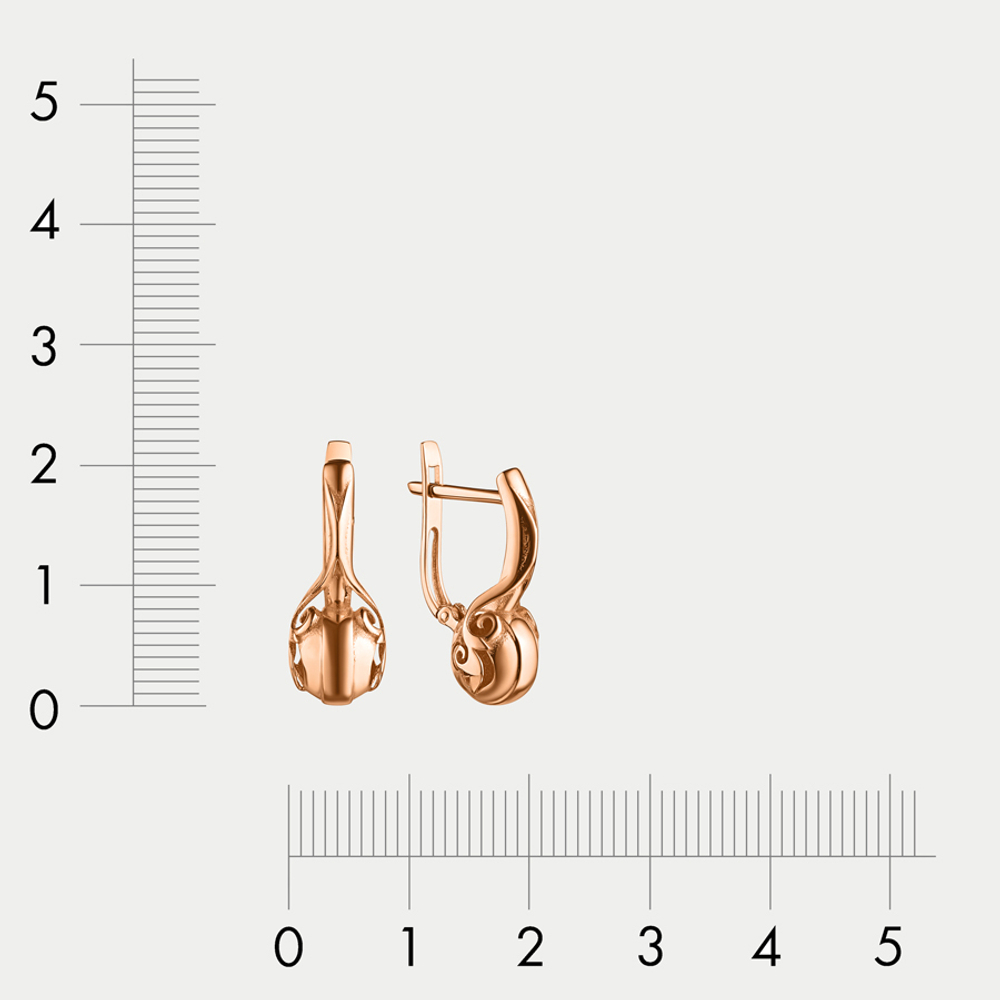 Серьги без вставок из розового золота 585 пробы для женщин (арт. 49271800)