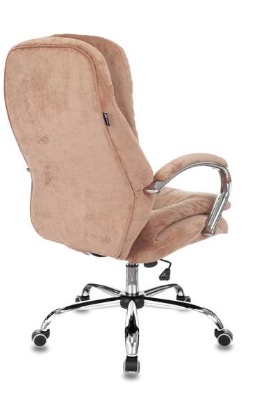 Кресло руководителя Бюрократ T-9950SL Fabric светло-коричневый Velvet 90 крестов. металл хром