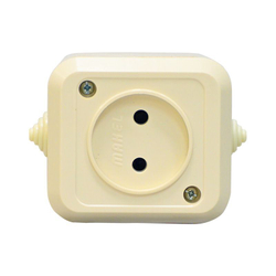 Розетка сетевая полугерметичная без заземления IP44 MAKEL кремовый 18206