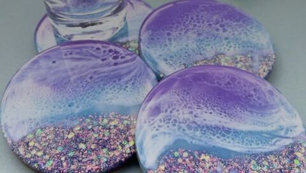 Индивидуальный мастер-класс: часы из эпоксидной смолы | 30 см