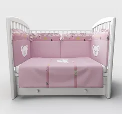 Набор в кровать для новорожденных Lollycottons Deni, Розовый