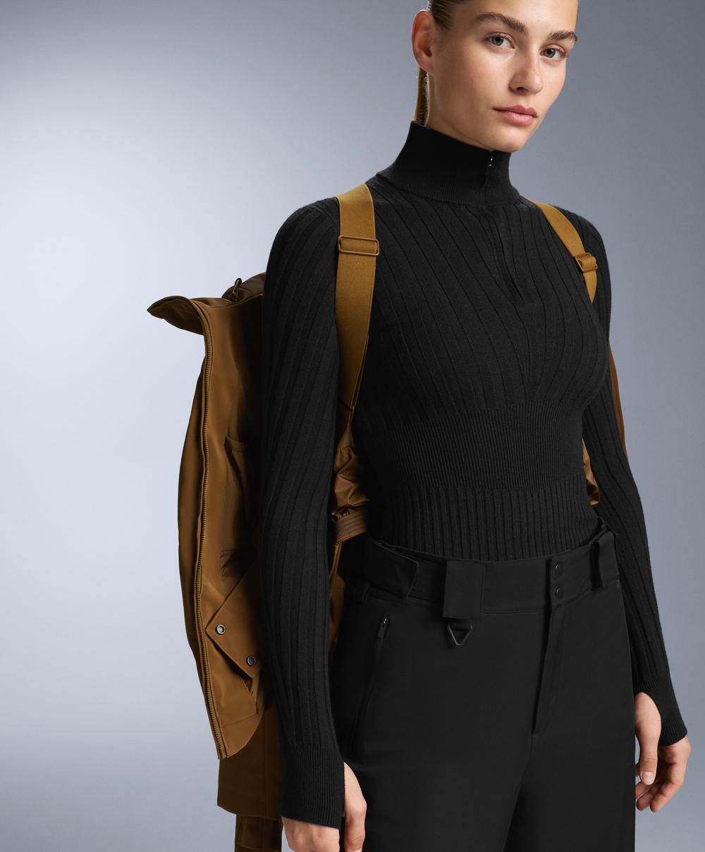 Oysho Термофутболка в рубчик, черный