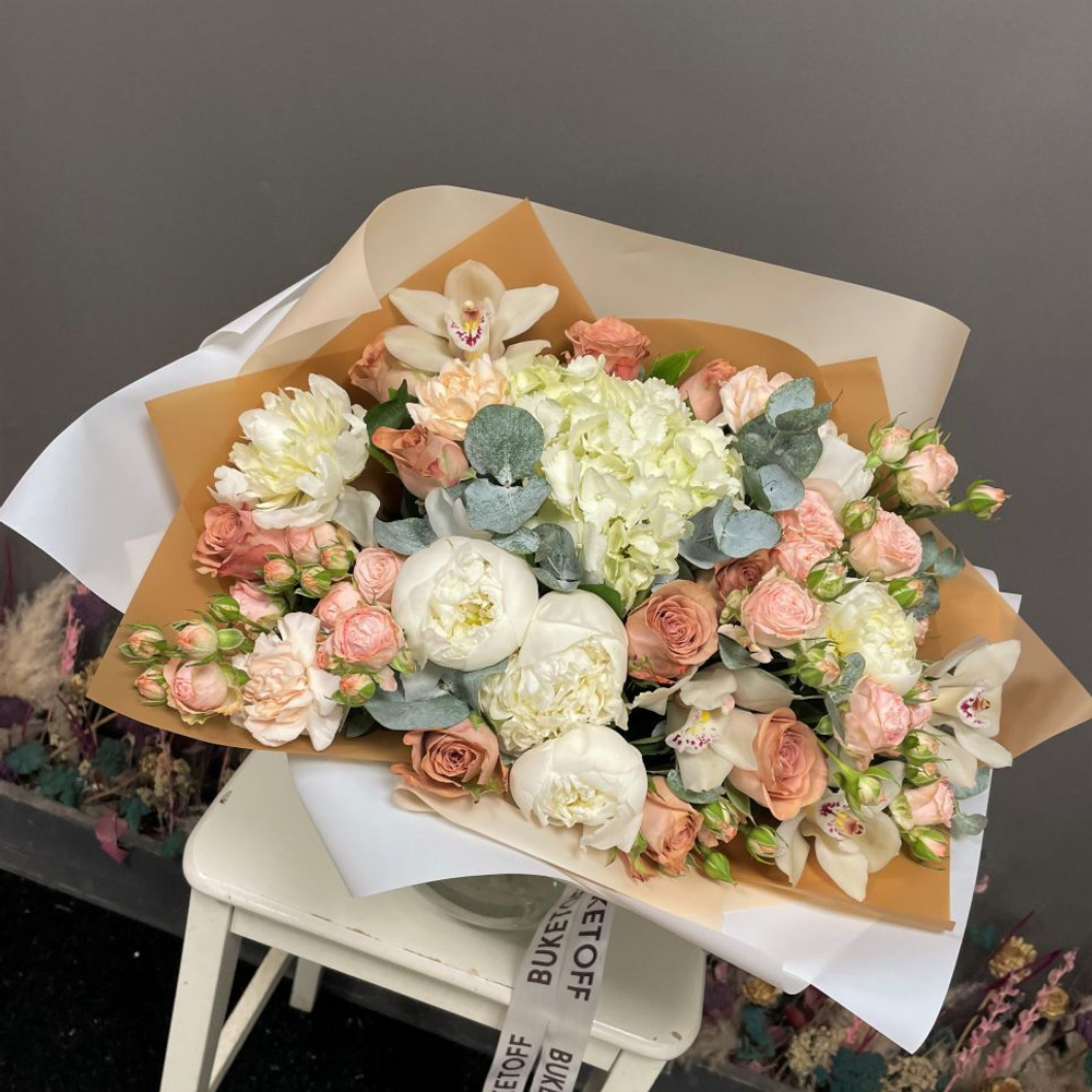 Букет цветов «Зефир в карамели»