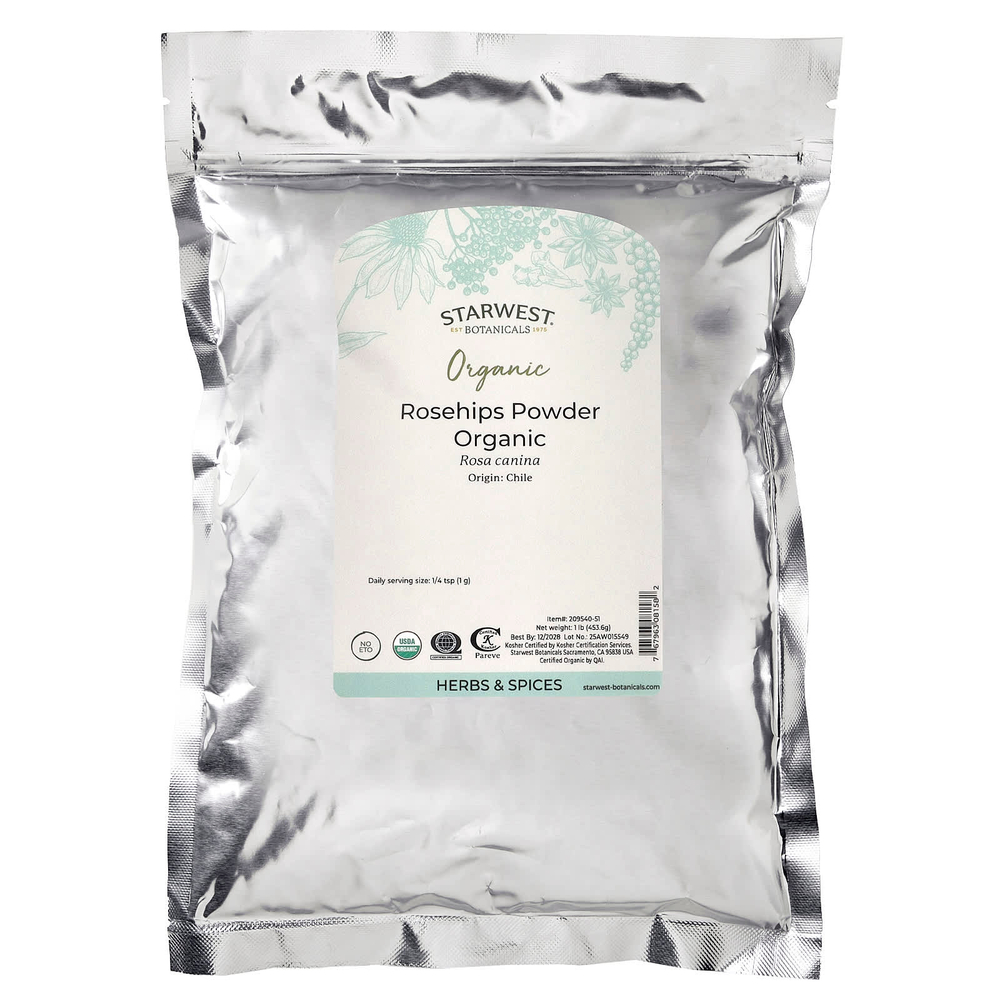 Starwest Botanicals, Органический порошок шиповника, 453,6 г (1 фунт)