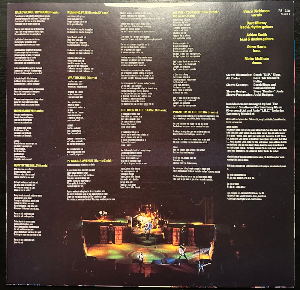 Iron Maiden - Live After Death 2LP (Англия 1991г.)