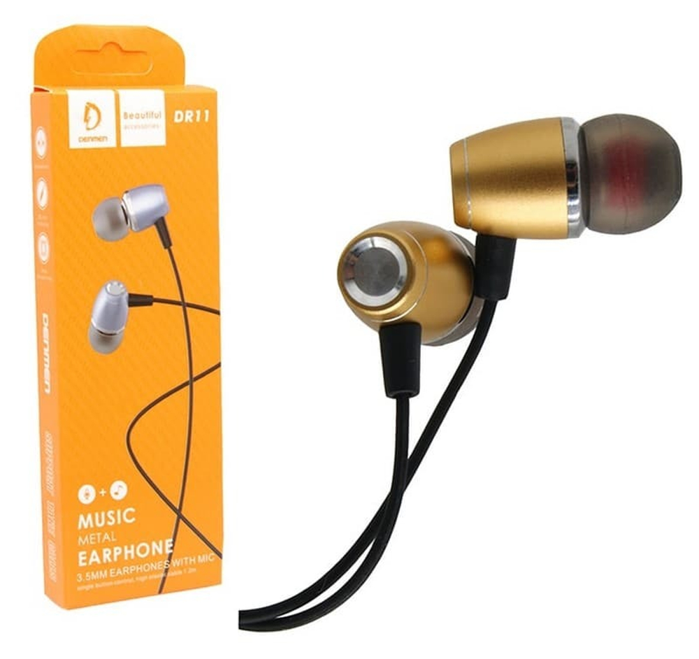 Наушники с микрофоном DENMEN DR11 (золото)
