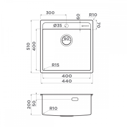 Кухонная мойка Omoikiri Daisen 44-IN