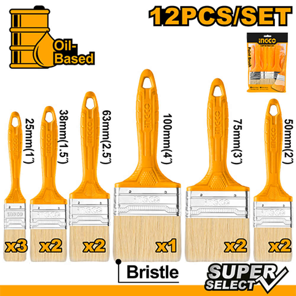 Набор кистей 12 шт INGCO CHPTB78601201