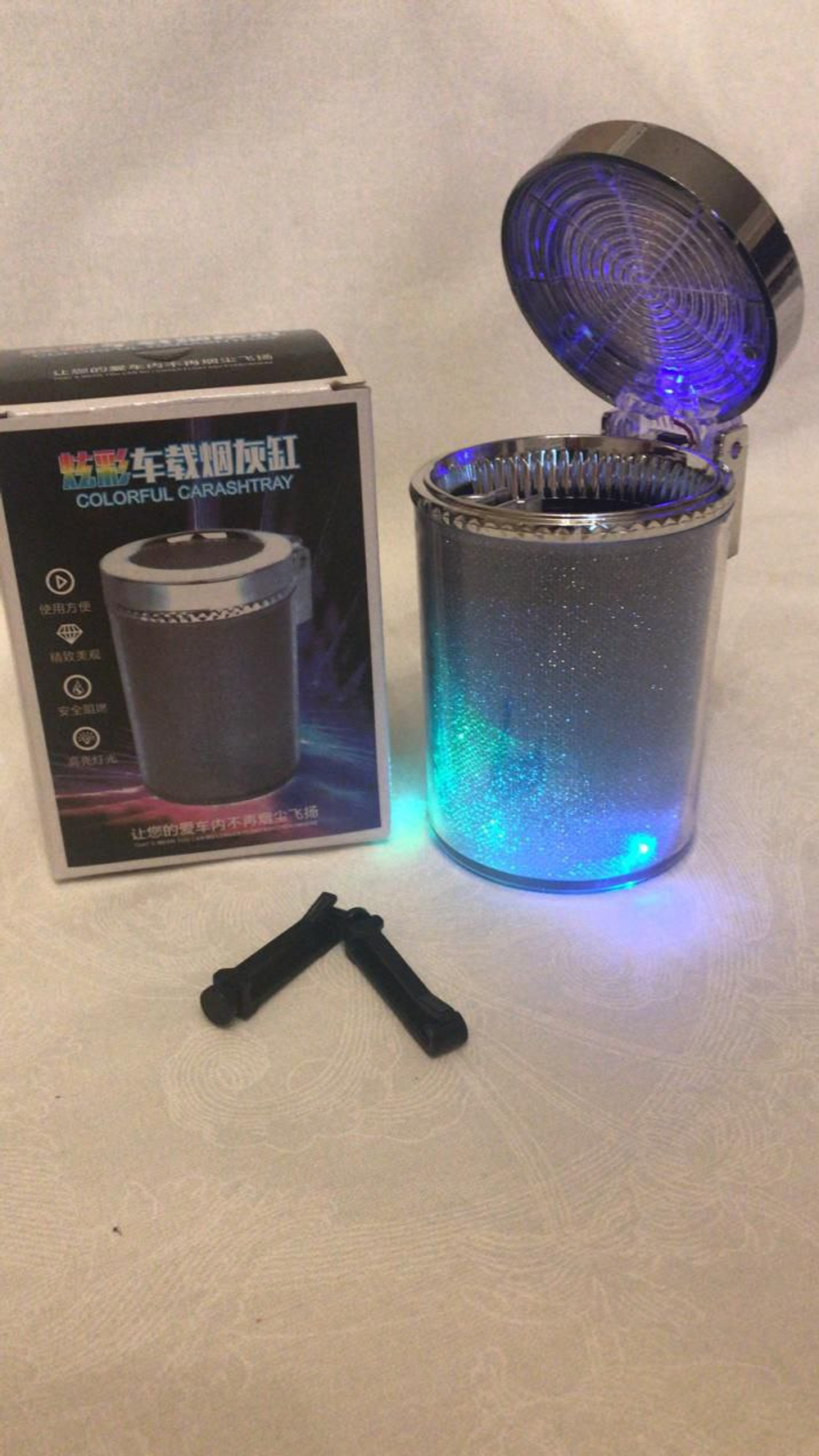 Пепельница автомобильная бездымная с подсветкой