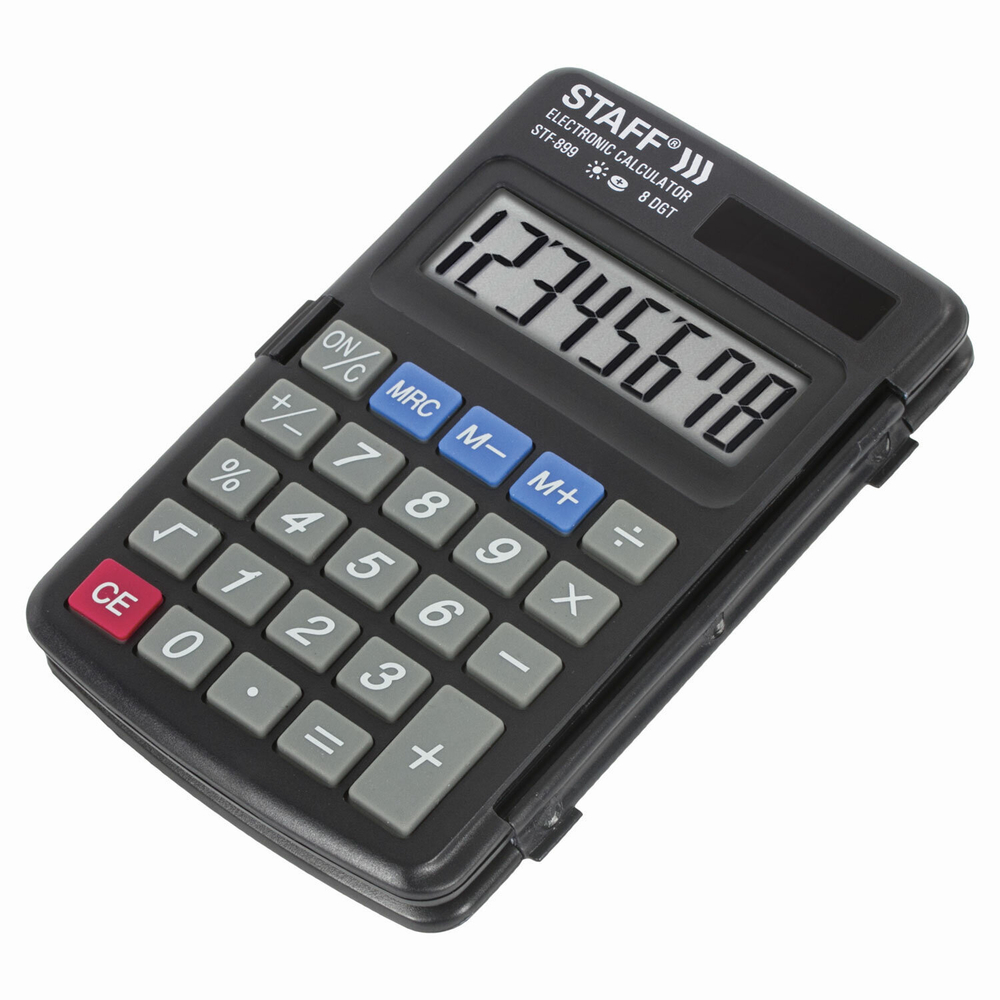 Калькулятор карманный STAFF STF-899 (117х74 мм) 8 разрядов двойное питание (2 штуки в упаковке)