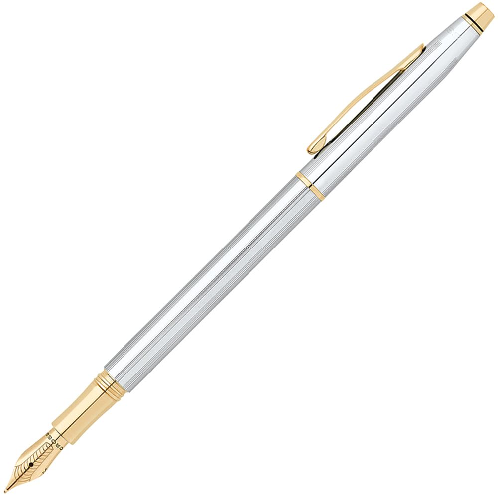 Перьевая ручка Cross Century Classic хром c позолотой 23К Перо M 23Ct (AT0086-75MF)