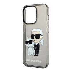 Чехол Karl Lagerfeld PC/TPU NFT Karl & Choupette для iPhone 15 Pro Hard Glitter Black (Чёрный)