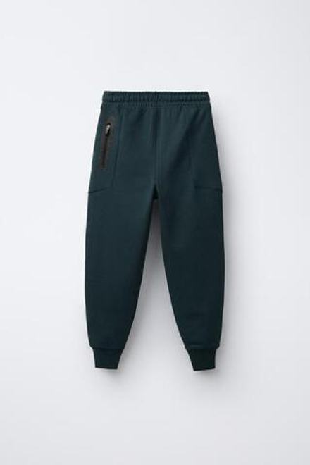 ZARA БРЮКИ В СПОРТИВНОМ СТИЛЕ, ЦВЕТ МОРСКОЙ ВОЛНЫ