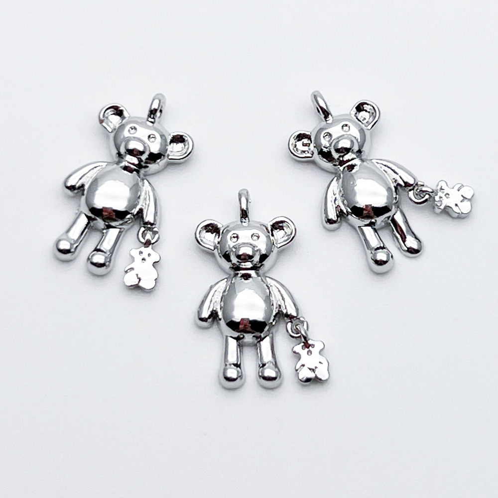 Подвеска Мишка, цвет серебро, размер 16*8 мм, цена за 1 шт