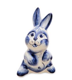 ГЛ- 056 Фигурка «Зайчонок» (Гжельский фарфор)