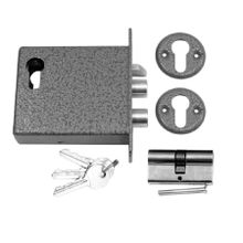 Замок электромеханический врезной Полис-13 (коричневый/серый)