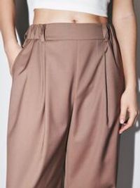Брюки с поясом на резинке "Коричневые" женские