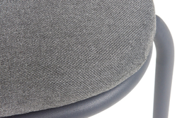 "Кастелло" стул плетеный из роупа, каркас из стали темно-серый (RAL7024) муар, ткань темно-серая 027