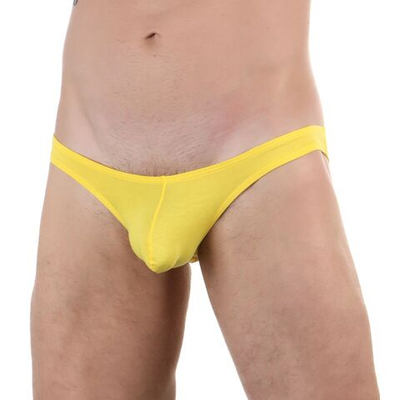 Сексуальные низкие трусы-слипы из хлопкового полотна (Размер: M) (Цвет: синий)